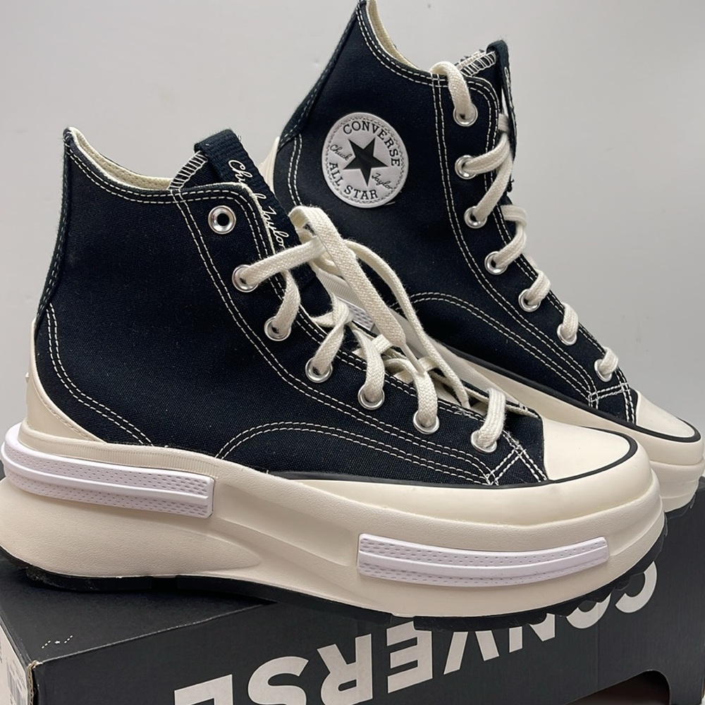 Converse WMNS RUN STAR LEGACY CX HI BLACK/EGRET/WHITE A00869C Platforms Sneakers - Picture 8 of 16